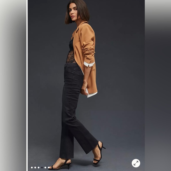 Paige | Claudine High-Rise Kick Flare Jeans Charcoal Black Denim - Picture 2 of 9